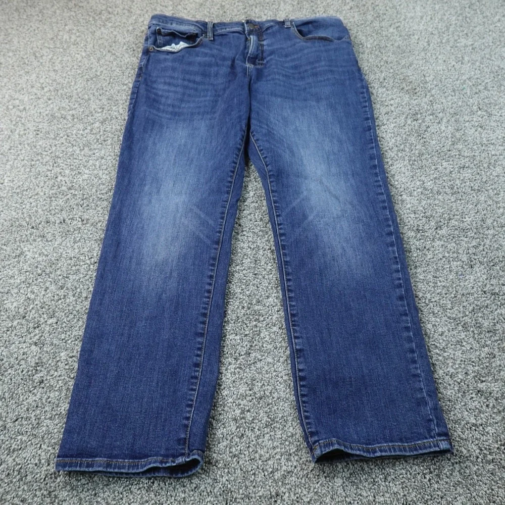 Lucky Brand Jeans Mens 38X30 Dark Blue Denim Pants 223 Straight Stretch Preppy